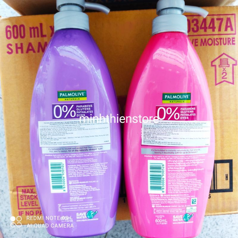 Dầu gội có dầu xả Palmolive Naturals giàu dưỡng chất thiên nhiên 600ml