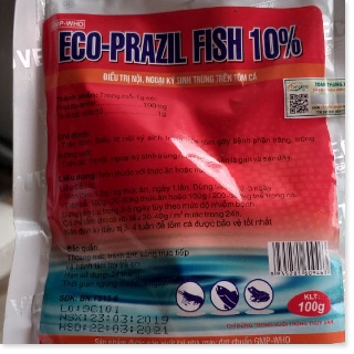 (Thuốc Thủy Sản) ECO- PRAZIL FISH 10%- Trị nội ngoại ký sinh trùng trên tôm cá- ký sinh trùng tren cá trắm cỏ