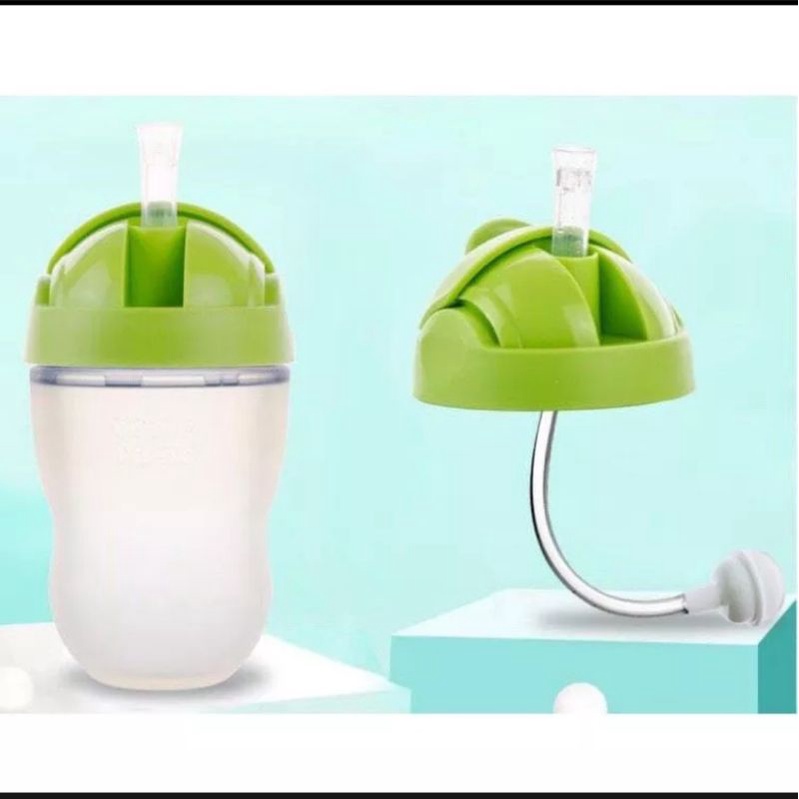 Nắp tập uống kèm ống hút silicon cho bình sữa comotomo, dùng cho cả bình 250ml và 150ml, chất liệu an toàn cho bé