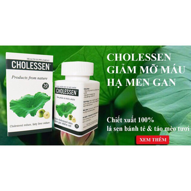 Cholessen- hỗ trợ giảm mỡ máu, hạ men gan