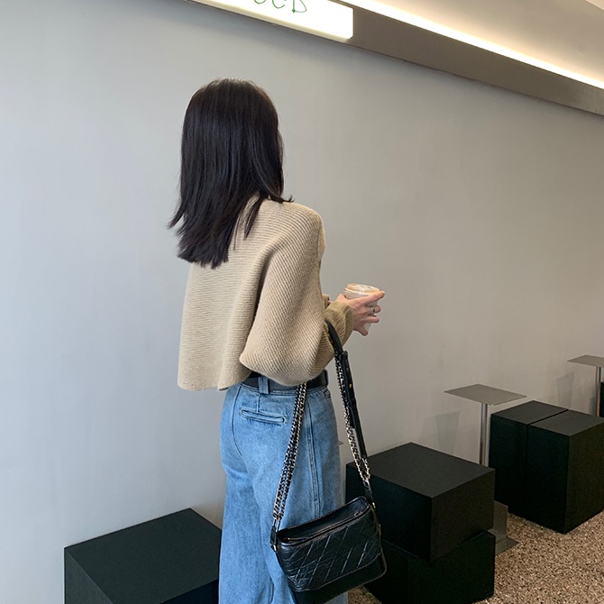 Áo sweater SUXI dệt kim dáng rộng màu sắc đơn giản phong cách Hàn Quốc thời trang mùa thu cho nữ