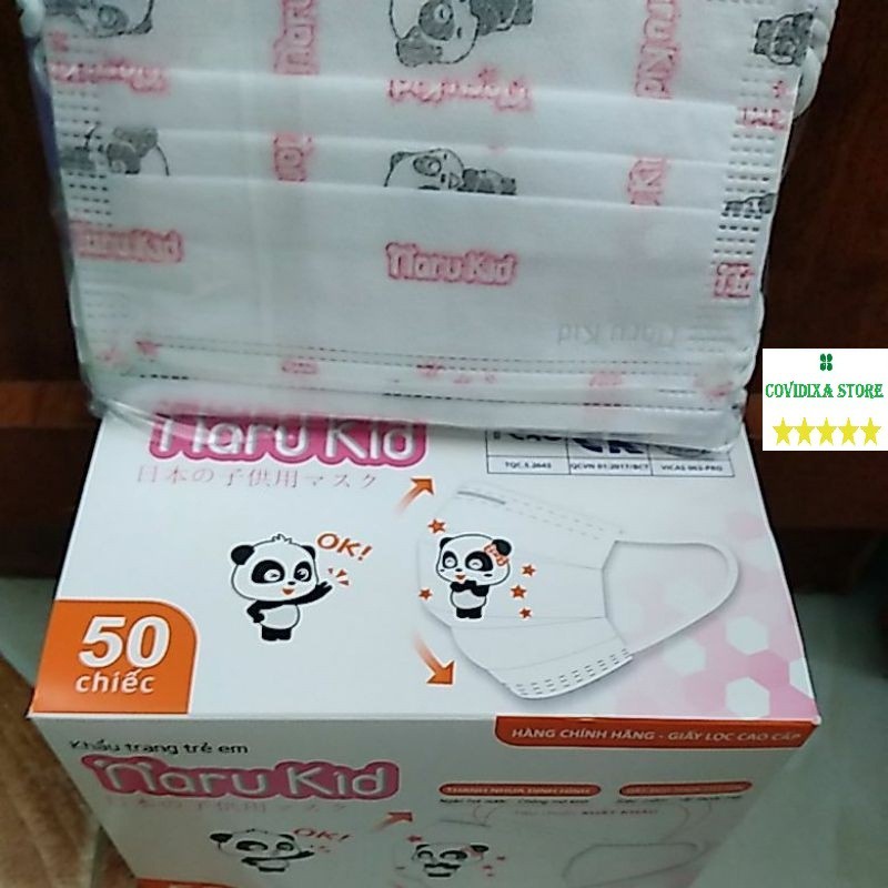 Khẩu trang trẻ em Narukid hộp 50 chiếc khau trang y te hàng chính hãng giấy lọc cao cấp