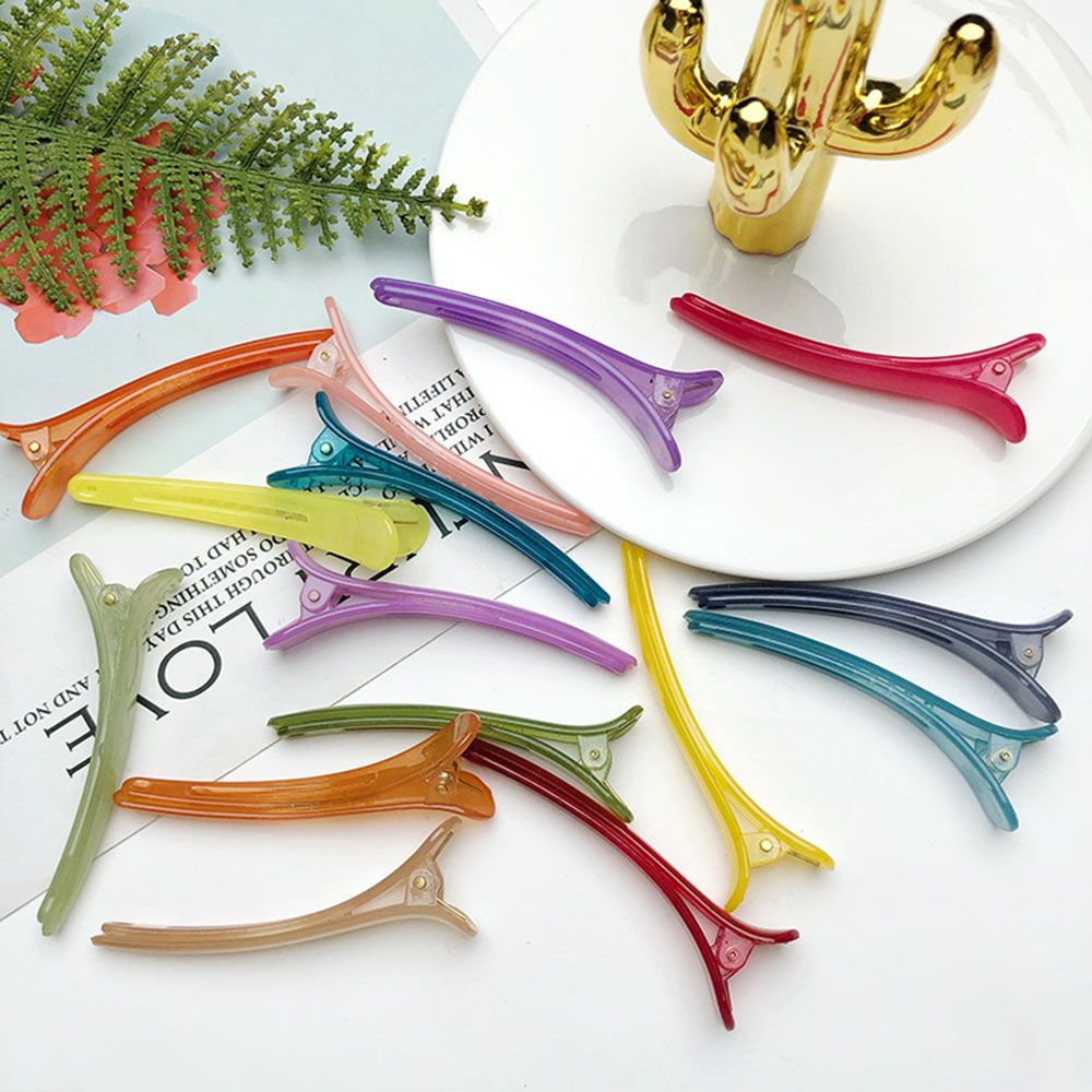 (Hàng Mới Về) Kẹp Tóc Mỏ Vịt Bằng Nhựa Màu Sắc Kẹo Ngọt Dành Cho Nữ