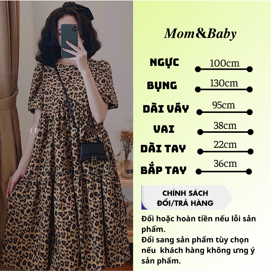 Váy bầu thời trang thiết kế M292 chất lụa hàn freesize từ 45 đến 70kg