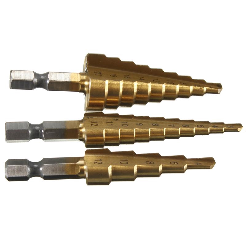 Bộ 3 Mũi Khoan Gỗ HSS 3-12mm 4-12mm 4-20mm HSS