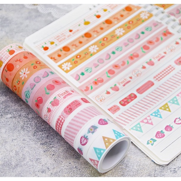 Băng keo giấy 1 cuộn washi tape vintage combo bullet journal trang trí sổ tay retro cổ điển TIMO WS21