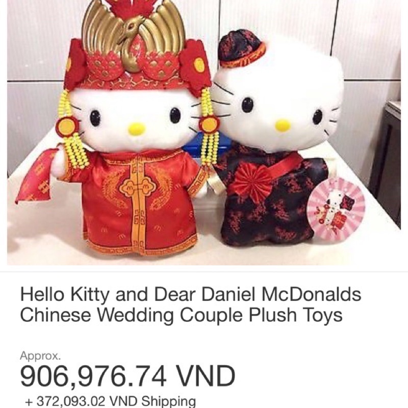Cặp gấu bông Hello kitty cô dâu- chú rể