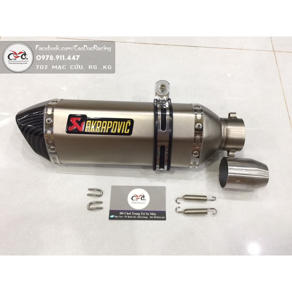 Lon pô AKRAPOVIC lục giác Full box - tiêu , lon pô , loxo