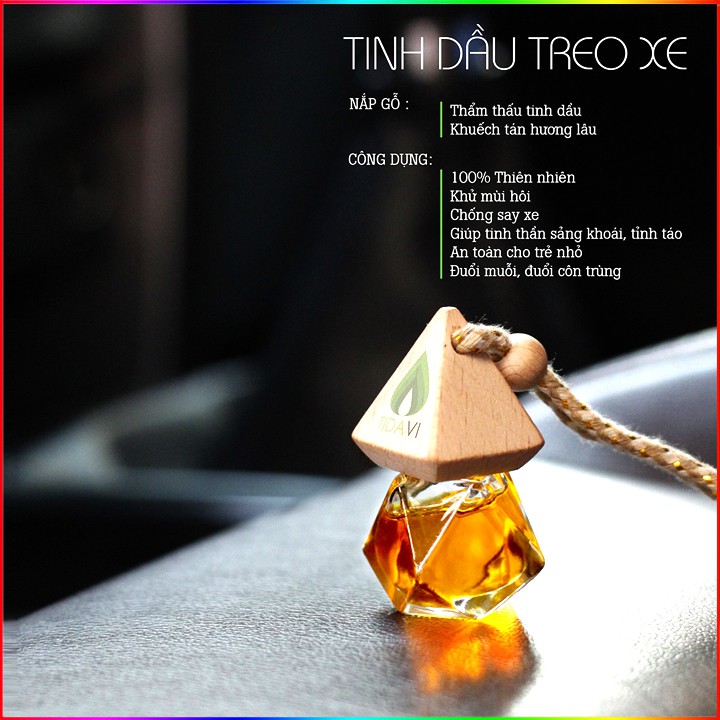 Tinh dầu treo xe - Nguyên chất, hương thơm mát, dễ chịu, chống say tàu xe, chai dung tích 10ml, nhiều mùi lựa chọn