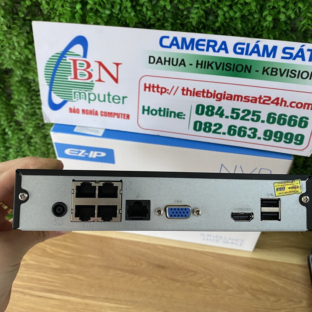 Đầu ghi IP 4 kênh PoE EZ-IP NVR1B04HS-4P bảo hành chính hãng DSS