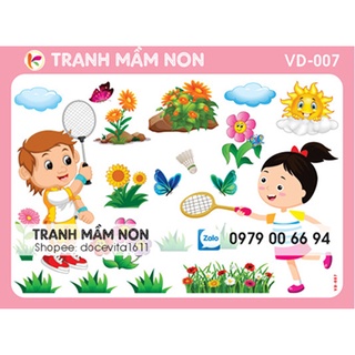 Decal mầm non- GÓC VẬN ĐỘNG khổ lớn 127x80