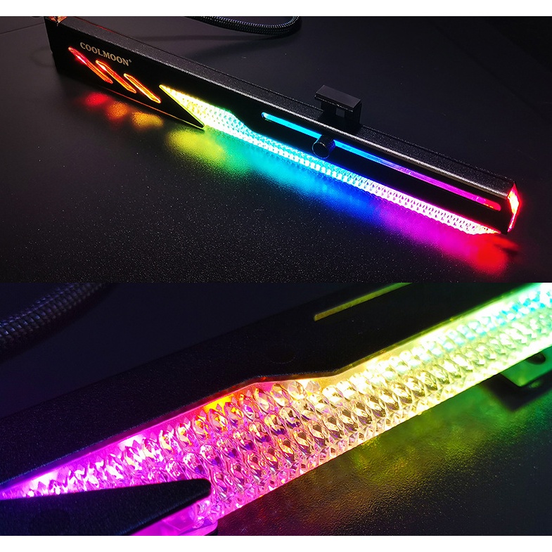 Giá Đỡ Chống Xệ Card VGA Coolmoon GT8 Led 5v ARGB 16 Triệu Màu Đồng Bộ Mainboard - Hàng Fullbox