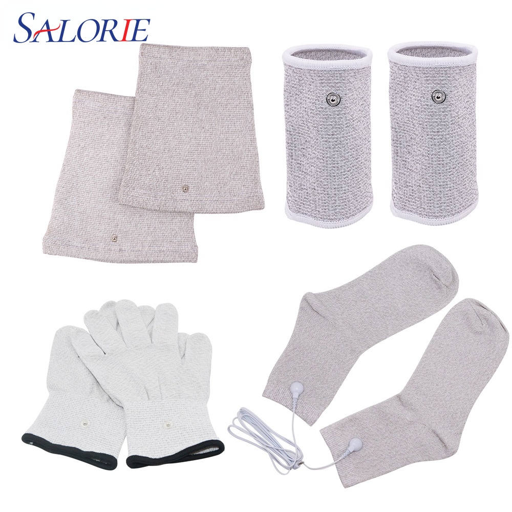 Bộ Dụng Cụ Hỗ Trợ Phục Hồi Điện Trở TENS / EMS + Vớ + Đệm Đầu Gối + Đệm Quấn Dây 2.5MM