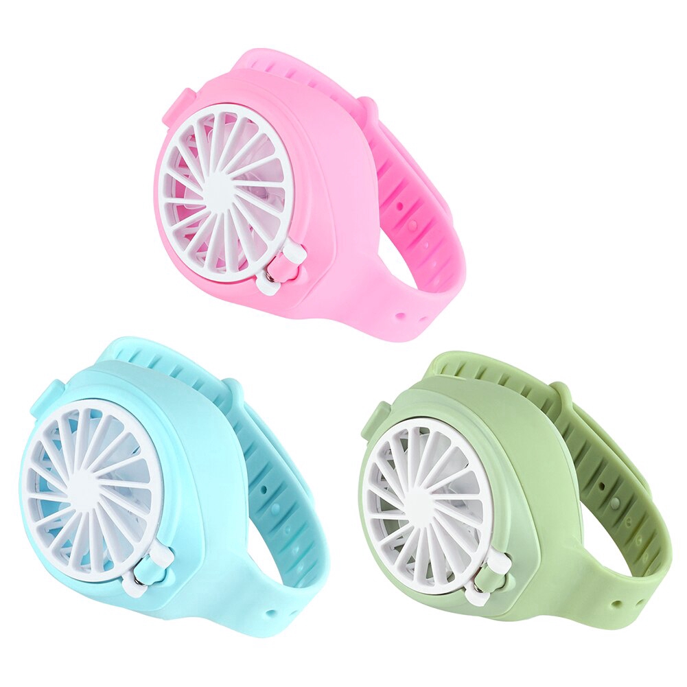 Portable Mini Fans USB Rechargeable Mini Electric Ventilator Handheld Watch Shape Fan for Office Household student Traveling