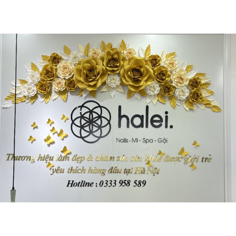 Cắt chữ alu gương vàng theo yêu cầu chữ alu dán tường chữ alu dán biển chữ mica kết hợp