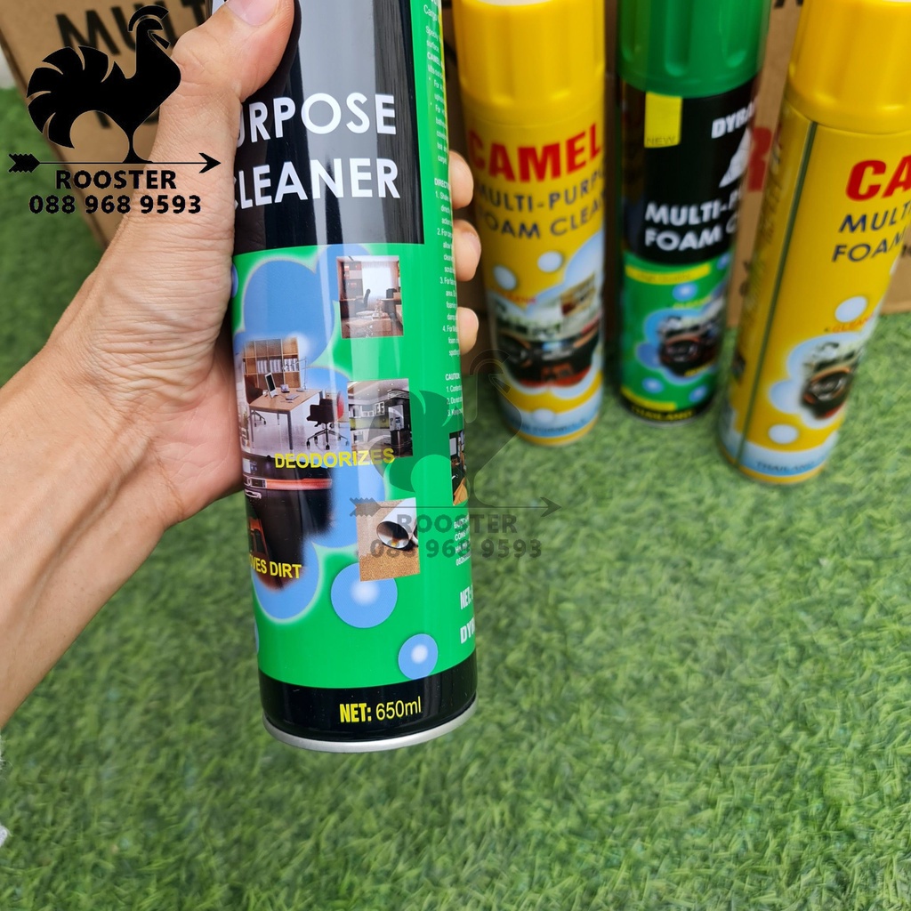 Chai xịt Foam Cleaner Dyramid, vệ sinh nội thất trong xe ô tô và gia đình
