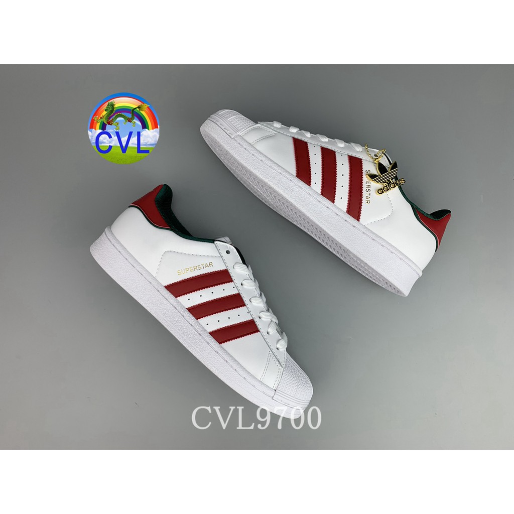 Adidas Men's And Women's Sneakers Adi Superstar Clover Soft Sole Shoes D96974 Red Stripe Green Inside