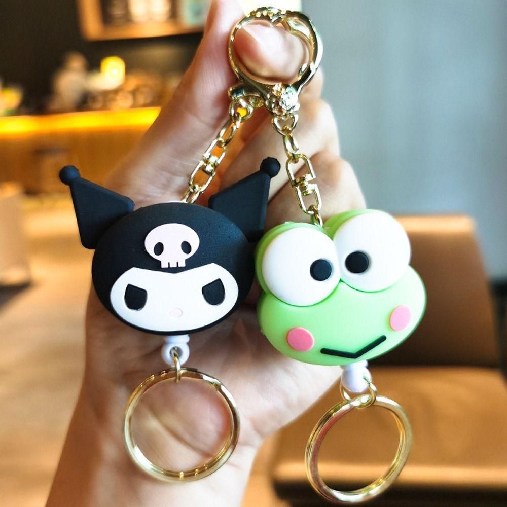 LANFY Móc Chìa Khóa Xe Hơi Hình Mèo / Ếch / Chim Cánh Cụt / Chim Cánh Cụt Kiểu Hàn Quốc Chống Thất Lạc Đa