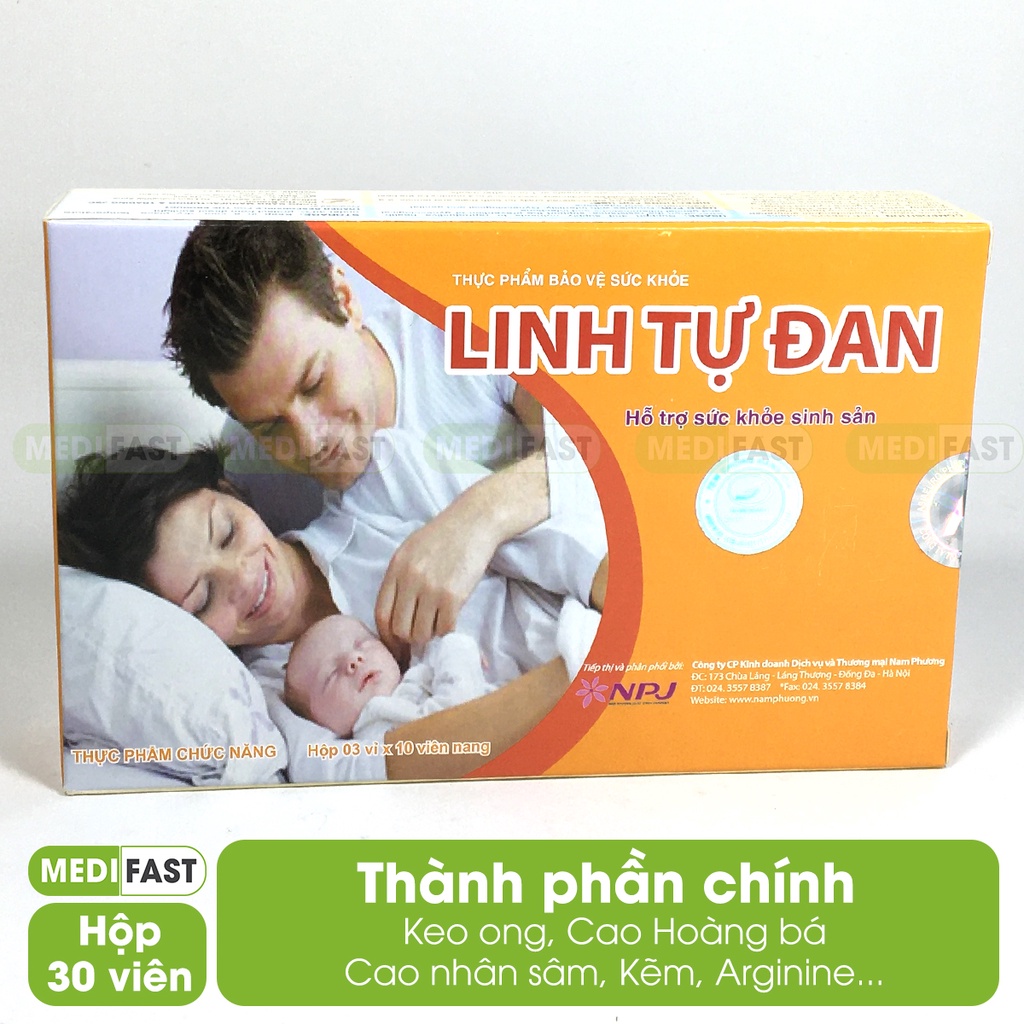 Linh Tự Đan - hỗ trợ giảm vô sinh, hiếm muộn cho cả vợ và chồng - Hộp 30 viên từ thảo dược - có tem tích điểm