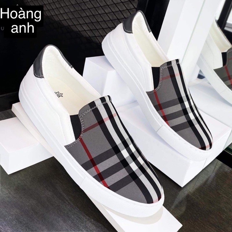 Giày lười nam kẻ caro cao cấp ( kèm ảnh thật)