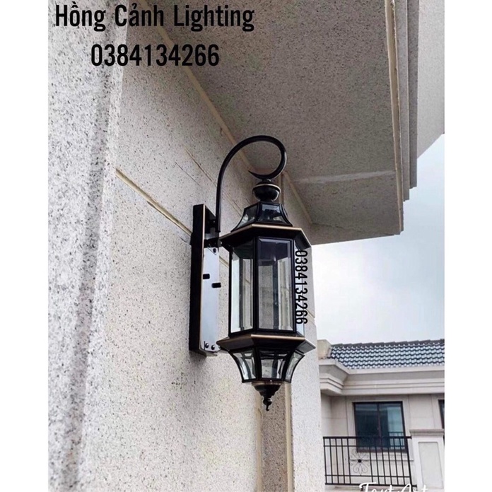 Đèn Tường Đồng - Đen - Kèm Bóng