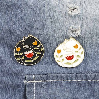 Cute Cat lily Brooch Garment Bag Accessories