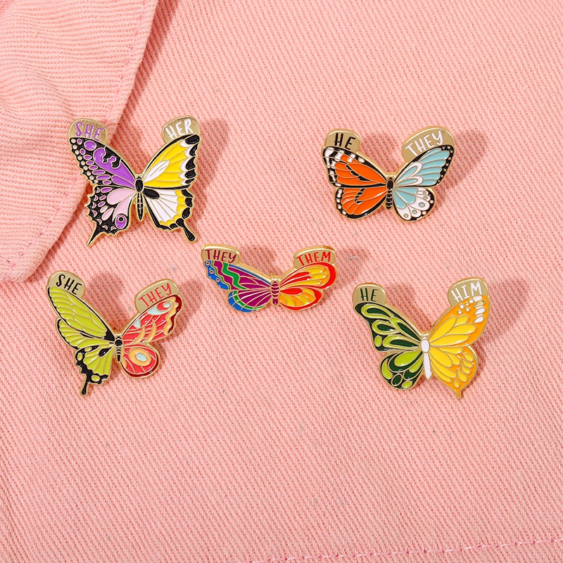 Huy hiệu cài áo MISS ZOE thiết kế bươm bướm hoạt hình nhiều màu sắc đáng yêu thời trang