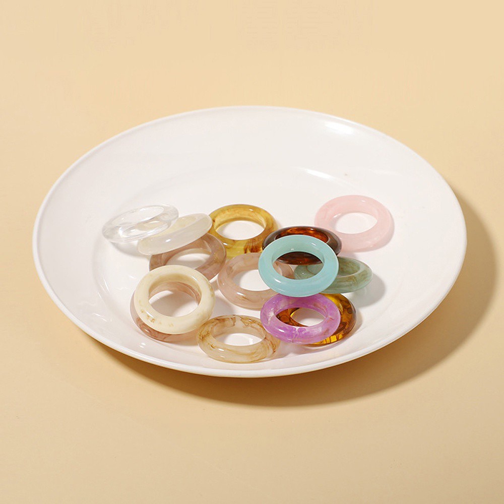 Nhẫn acrylic trong suốt phong cách Hàn Quốc cổ điển thời trang đơn giản cho nữ