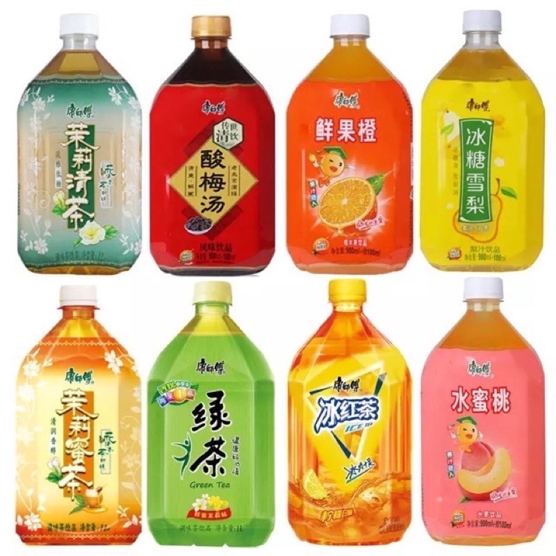 Nước trái cây hoa quả Kangshifu 1000ml vị Lê, Đào, Chanh, Nhài, Nhài mật ong giải nhiệt