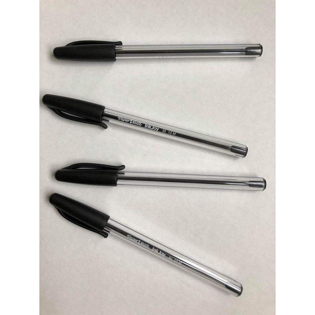 COMBO 4 CÂY BÚT BI PAPER MATE INKJOY 50ST PEN TAPPING MỰC ĐEN THÂN TRONG