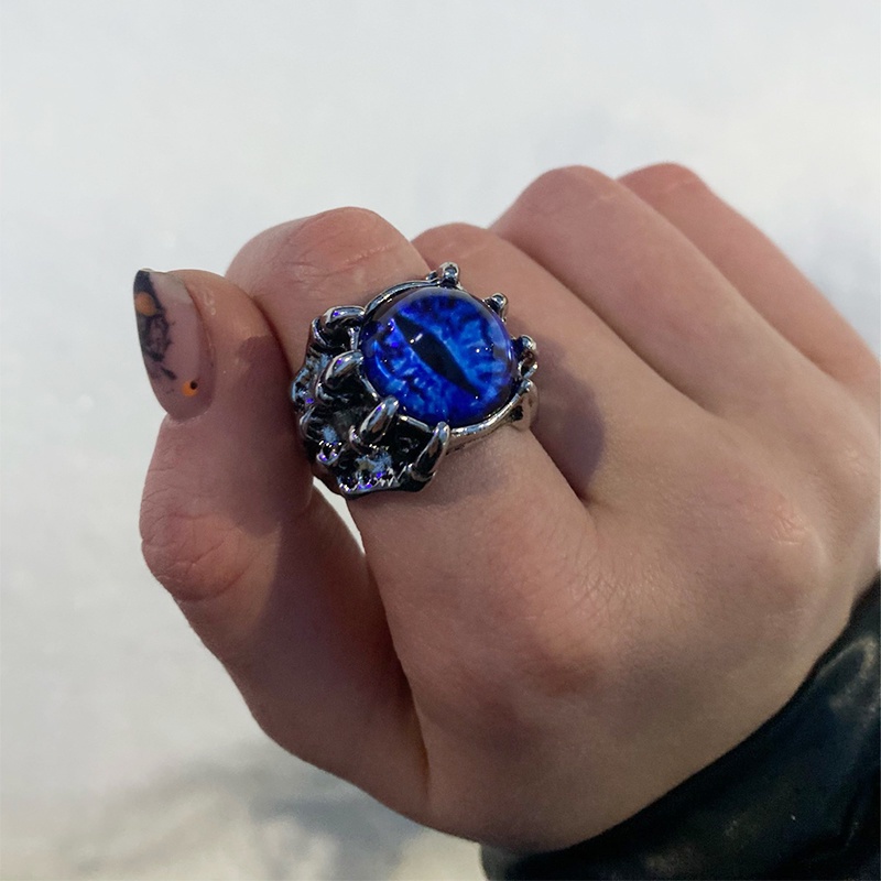 Nhẫn Hợp Kim Hình Dấu Chân Rồng Phong Cách Gothic Punk Cổ Điển Có Thể Điều Chỉnh Cho Nam