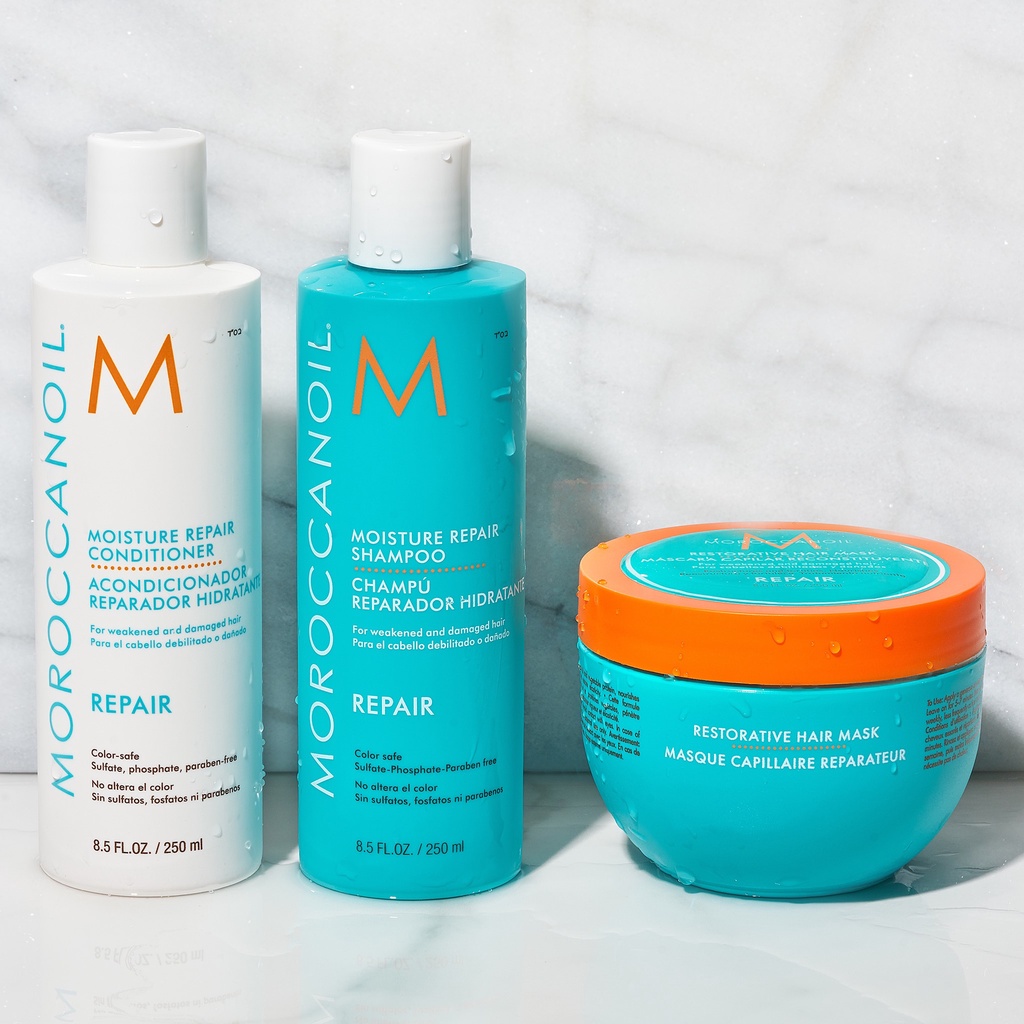 Bộ Dầu Gội và Xả Phục Hồi Tóc Moroccanoil Moisture Repair - Hàng Chính Hãng 500ml
