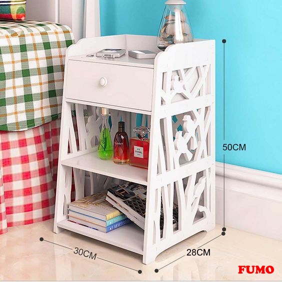 Tab đầu giường gỗ PVC cao cấp 2 tầng 1 ngăn tủ tiện lợi siêu chắc chắn FUMO SP030