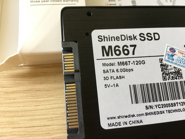 Ổ cứng SSD ShineDisk, Indilinx 120GB, 240GB SATA 3 - Khuyến mại cáp SATA3, Cài win miễn phí, BH 1 đổi 1 trong 36 tháng | BigBuy360 - bigbuy360.vn