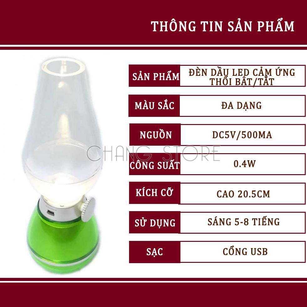 Đèn Dầu Cảm Ứng, Đèn Thờ Cảm Ứng Điện Tử LED Thổi Bật Tắt Thông Minh