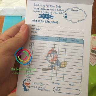 Combo 10 quyển hoá đơn bán hàng doremon in tên shop theo yêu cầu