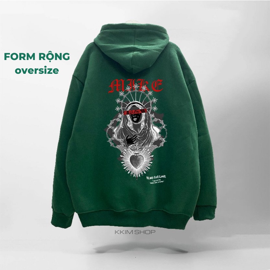 Áo Nỉ HOODIE MIKENCO VIBE, Áo hoodie XANH LÁ unisex nam nữ form rộng oversize chất liệu Nỉ bông cao cấp KKIM SHOP