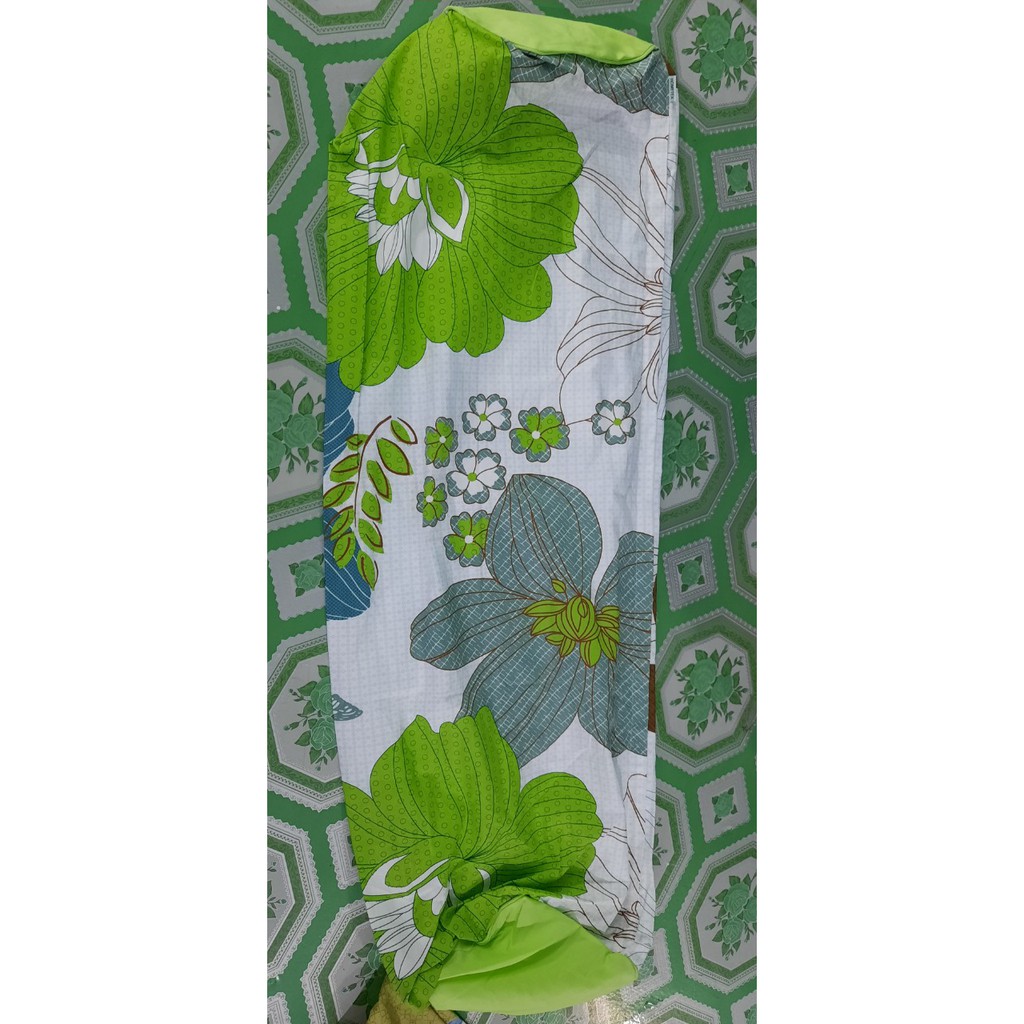 Áo gối ôm 37x105cm dây kéo có phối cotton hoa
