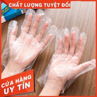 Găng nilon dùng 1 lần hộp 200 cái - mỏng/dai hộp giay xanh