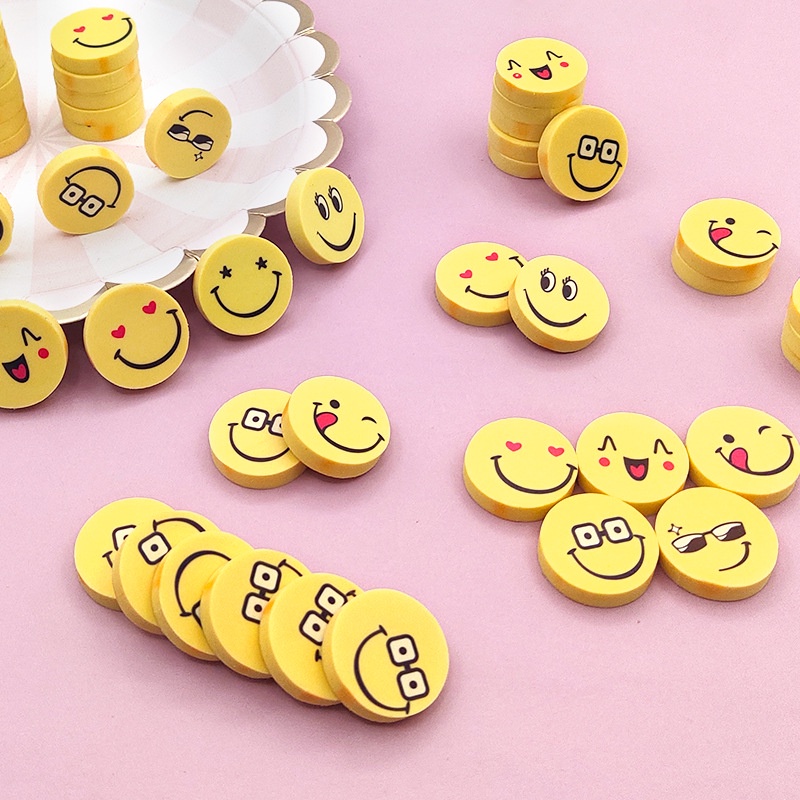 Gôm tẩy hình biểu tượng cảm xúc dễ thương màu sắc ngẫu nhiên