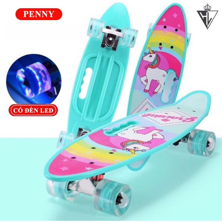 Ván trượt Skateboard Penny nhiều màu có đèn led (8 tùy chọn màu)