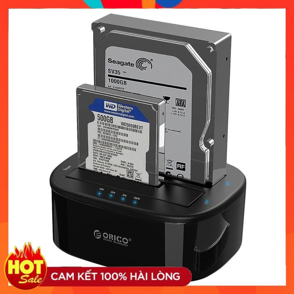 [Chính Hãng] Đế cắm ổ cứng đôi (2 khe cắm) kết nối chuẩn 3.0 Orico 6228US3 - Dock ổ cứng 2,5" và 3,5" HDD/SSD