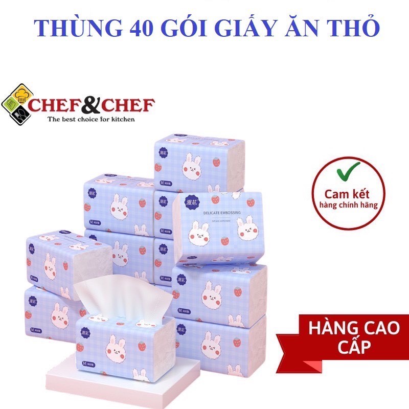 THÙNG 40 GIẤY THỎ/ 30 GÓI GIẤY ĂN CẦU VỒNG XIN MIER