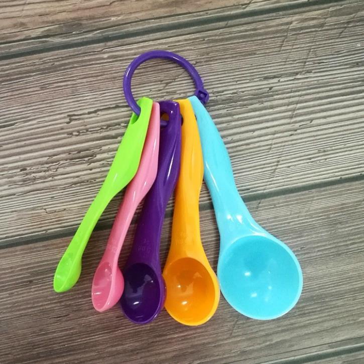 Thìa Đong Định Lượng Gia Vị (Bộ 5 Cái Bằng Nhựa ) Muỗng Đong Bột, Nước Mắm, Dầu Ăn