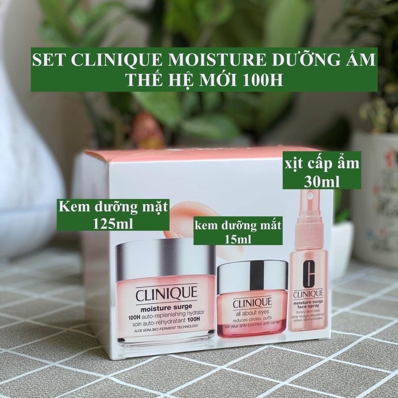 SET DƯỠNG DA Clinique moisture surge cấp ẩm suốt 100h