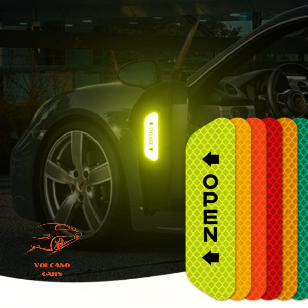 Miếng dán phản quang Volcano Cars cảnh báo mở cửa dành cho xe hơi ô tô vân carbon siêu bền đảm bảo an toàn