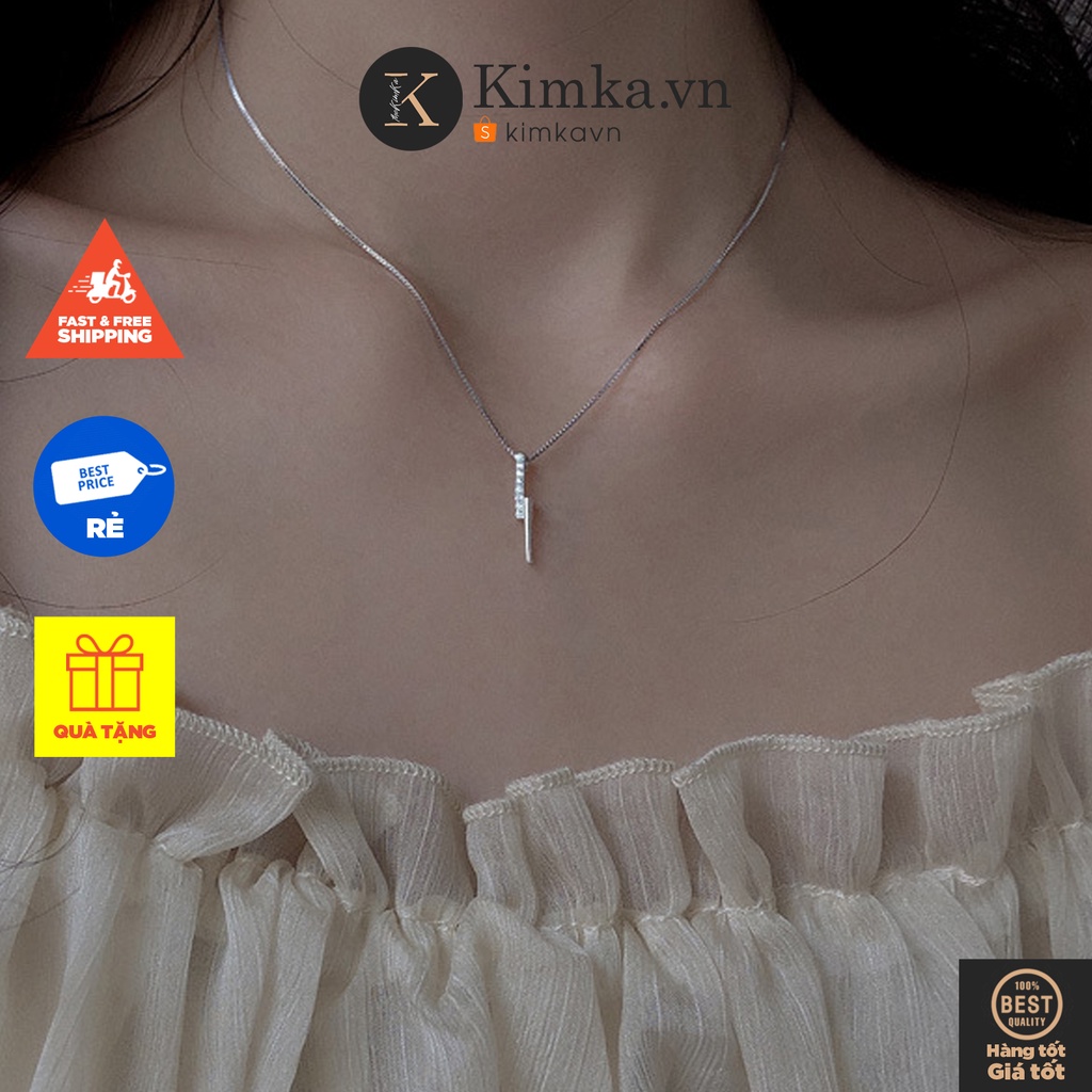 (078) Dây Chuyền Đơn Giản Hình Khối Hai Thanh Dọc Nhỏ Thanh Lịch