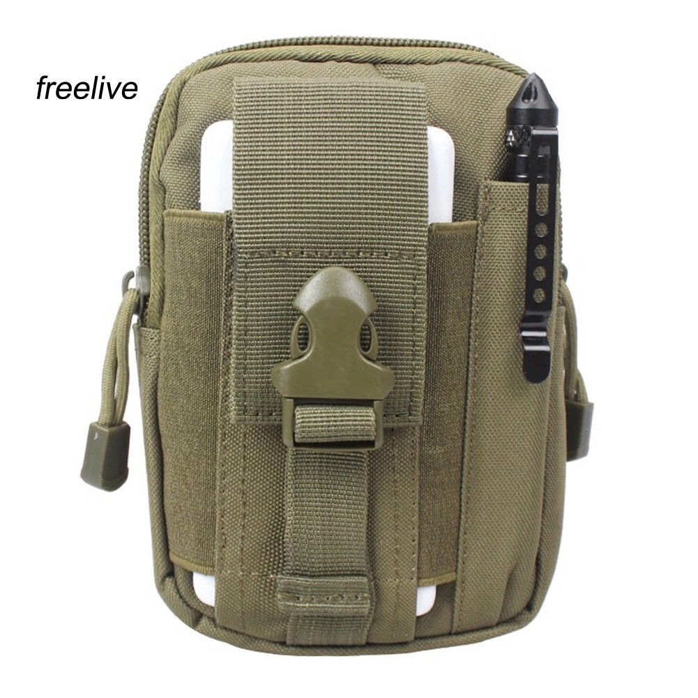 FLE Men Outdoor Sports Tactical Phone Waist Belt Bag Fanny Pack Pouch Zipper Pockets