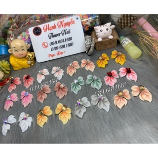 Set 2 bông Hoa Bột Nổi 3D Gắn Móng Chân -Lá Thu