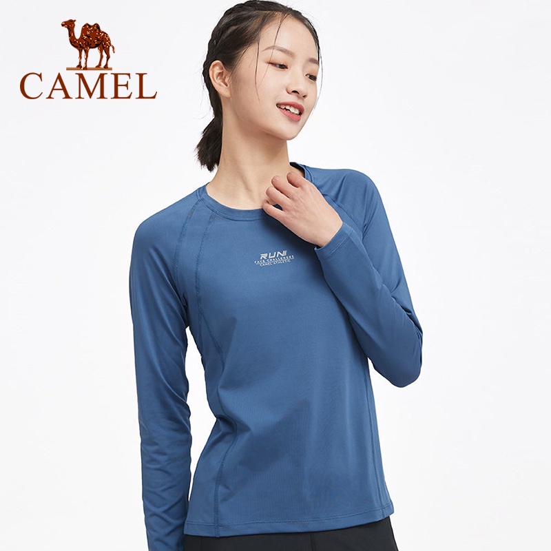 Áo thun thể thao nữ CAMEL dài tay cổ tròn thời trang